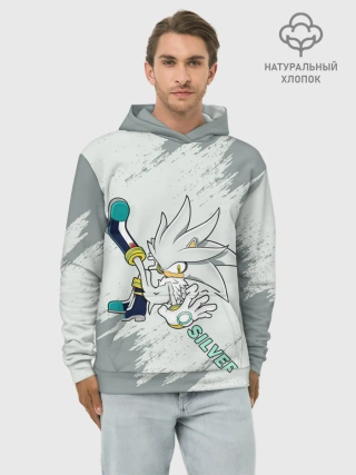 Худи мужской база хлопок / SONIC SILVER