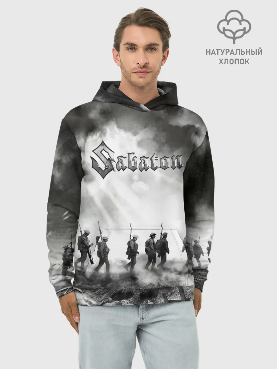 Худи мужской база хлопок / Sabaton