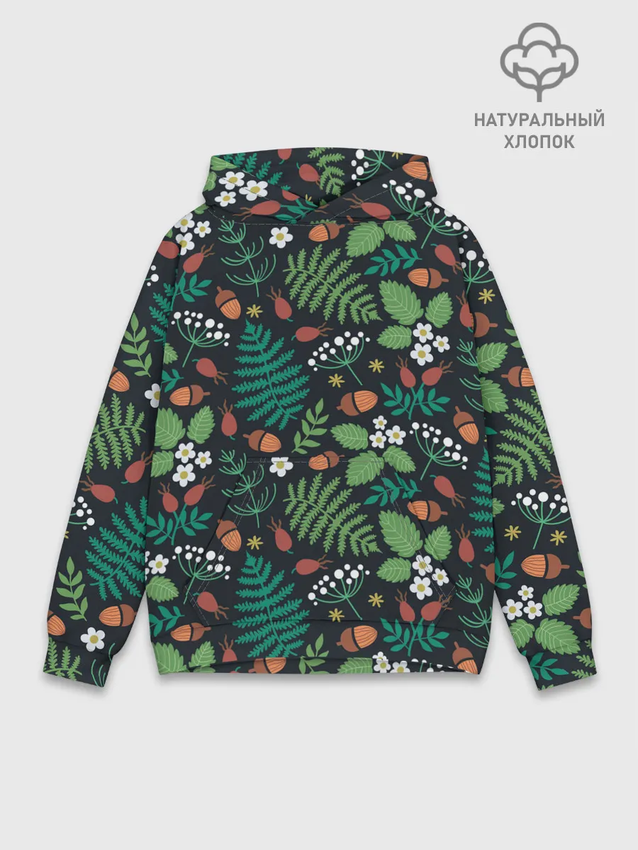 Худи мужской база хлопок / Forest leaves