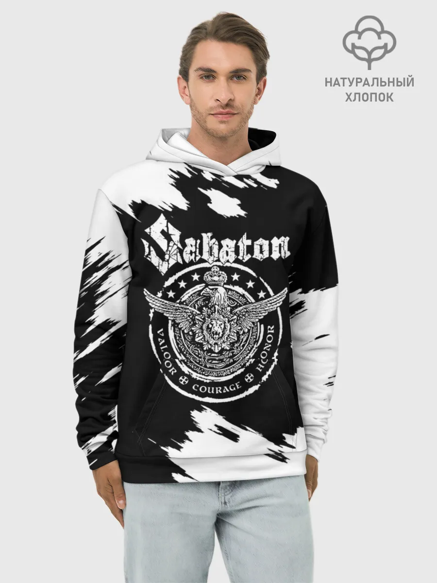 Худи мужской база хлопок / Sabaton