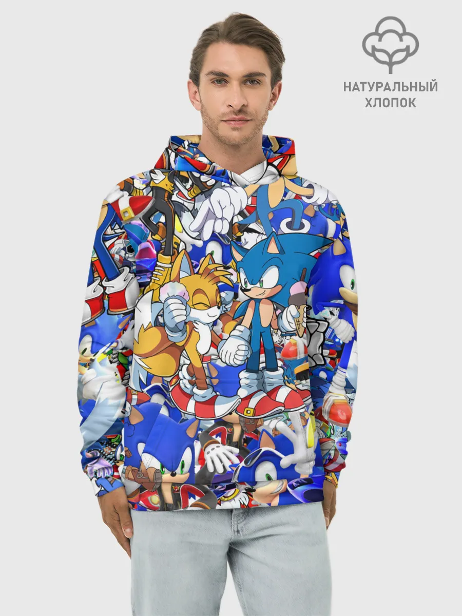 Худи мужской база хлопок / SONIC PATTERN | СОНИК