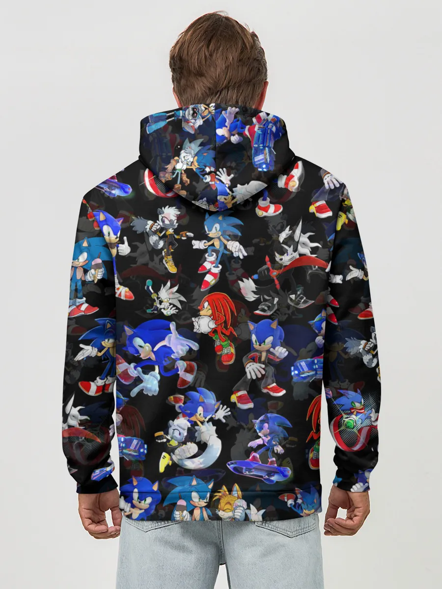 Худи мужской база хлопок / Sonic паттерн