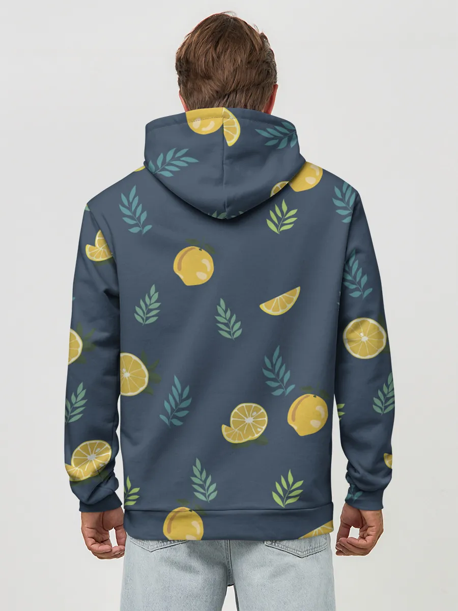 Худи мужской база хлопок / Лимонный узор