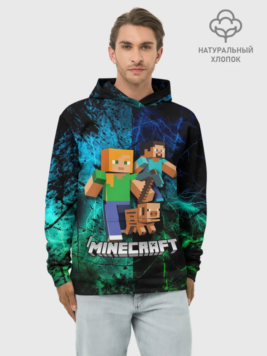 Худи мужской база хлопок / Minecraft / Майнкрафт
