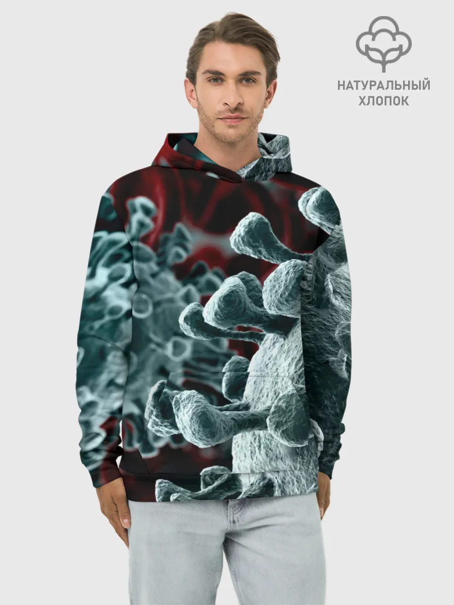 Худи мужской база хлопок / Коронавирус