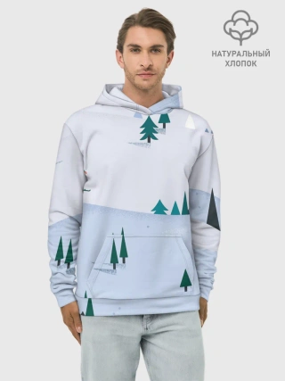 Худи мужской база хлопок / Snow 1