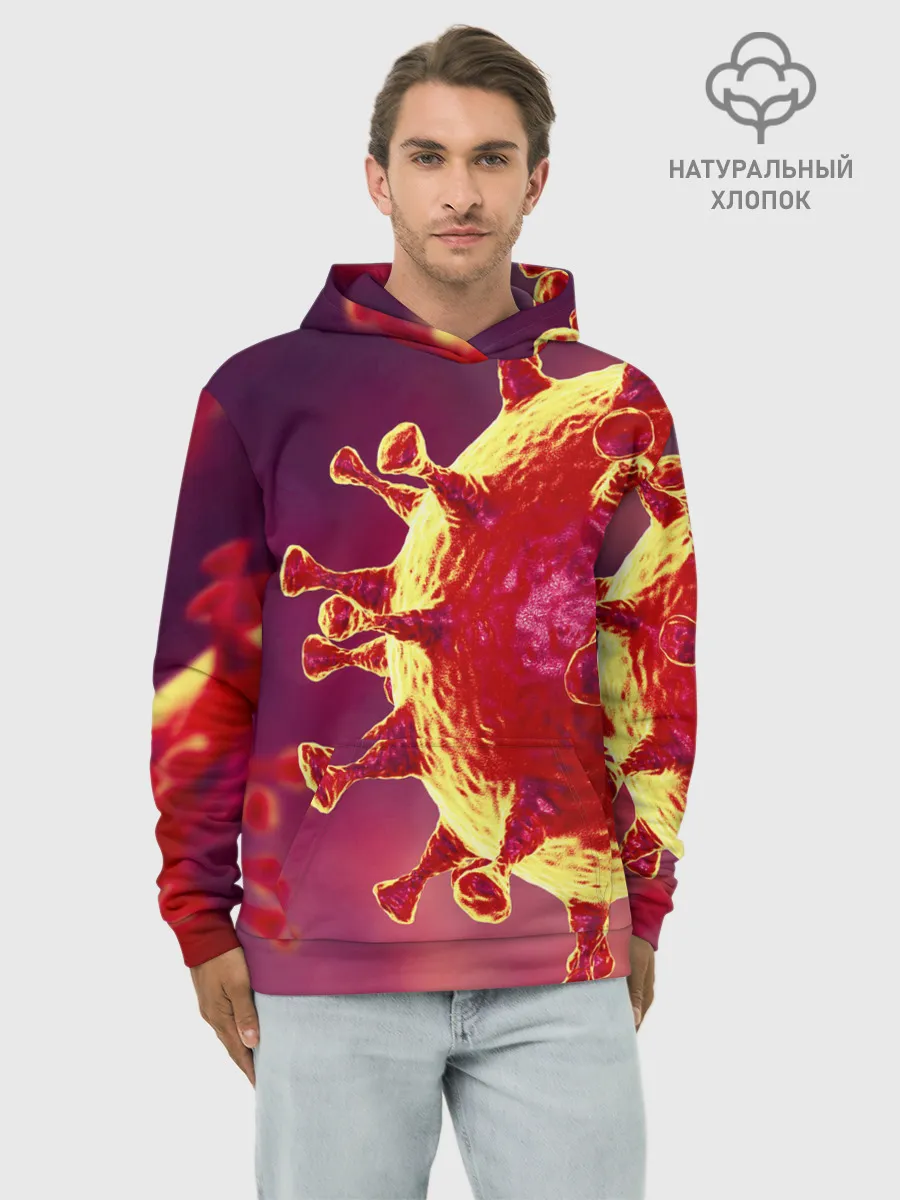 Худи мужской база хлопок / Коронавирус
