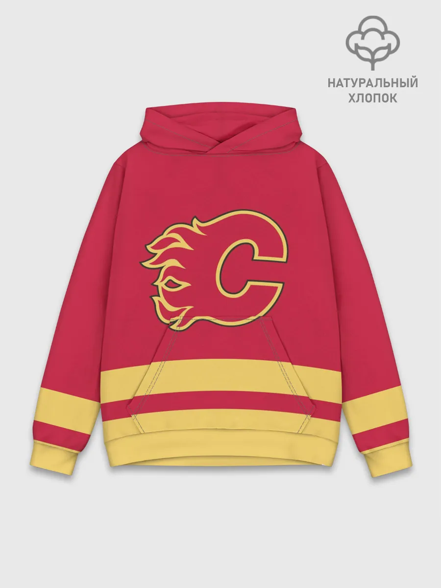 Худи мужской база хлопок / Калгари Флэймз