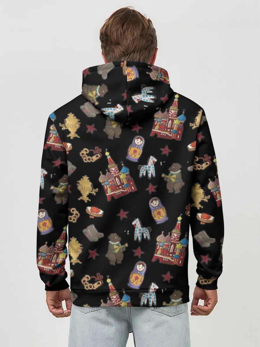 Худи мужской база хлопок / Москва символика