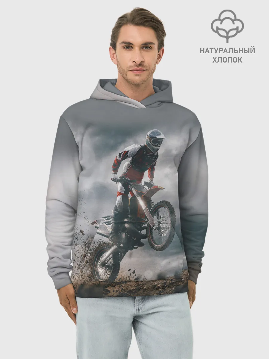 Худи мужской база хлопок / МОТОКРОСС КТМ | MOTOCROSS KTM