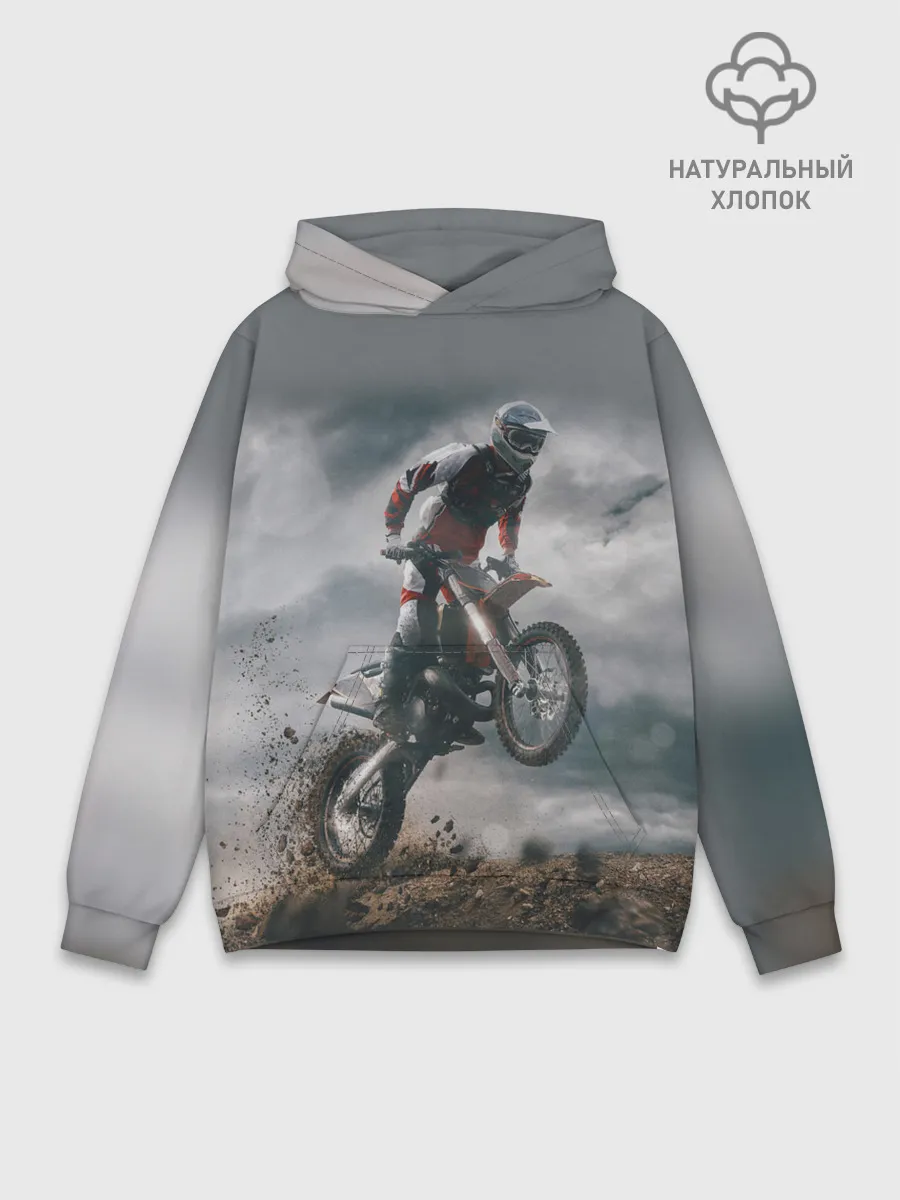 Худи мужской база хлопок / МОТОКРОСС КТМ | MOTOCROSS KTM