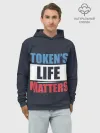 Худи мужской база хлопок / TOKENS LIFE MATTERS