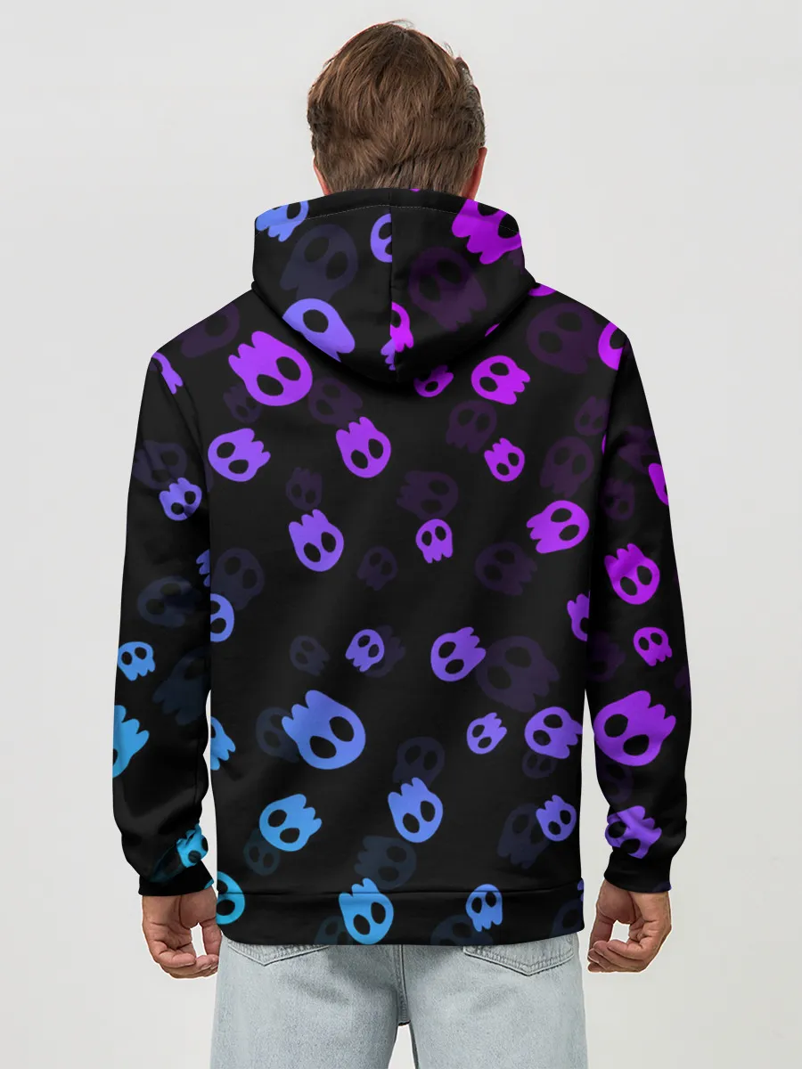 Худи мужской база хлопок / НЕОНОВЫЕ ЧЕРЕПА