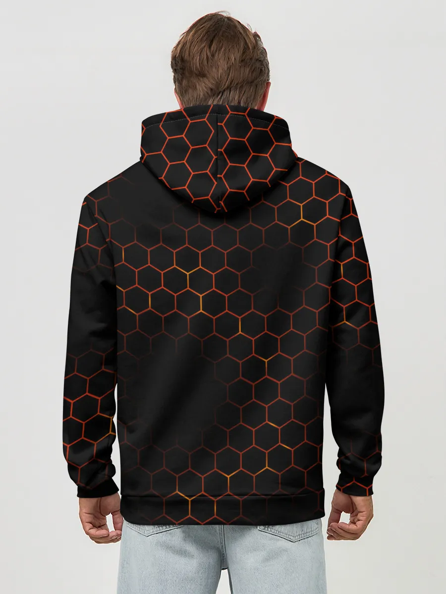 Худи мужской база хлопок / ОГНЕННЫЕ СОТЫ | FIRE COMBS