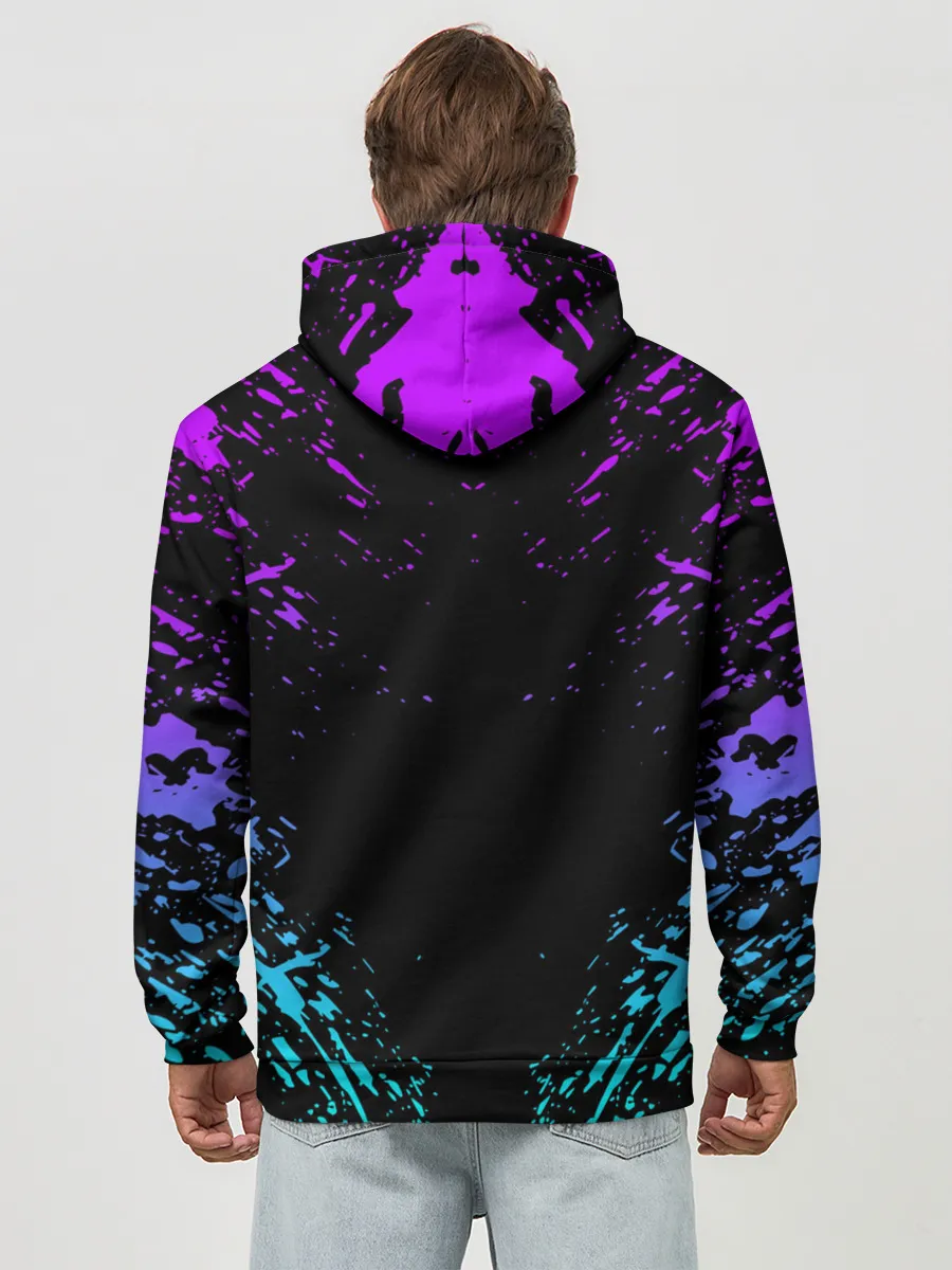 Худи мужской база хлопок / НЕОНОВЫЕ БРЫЗГИ