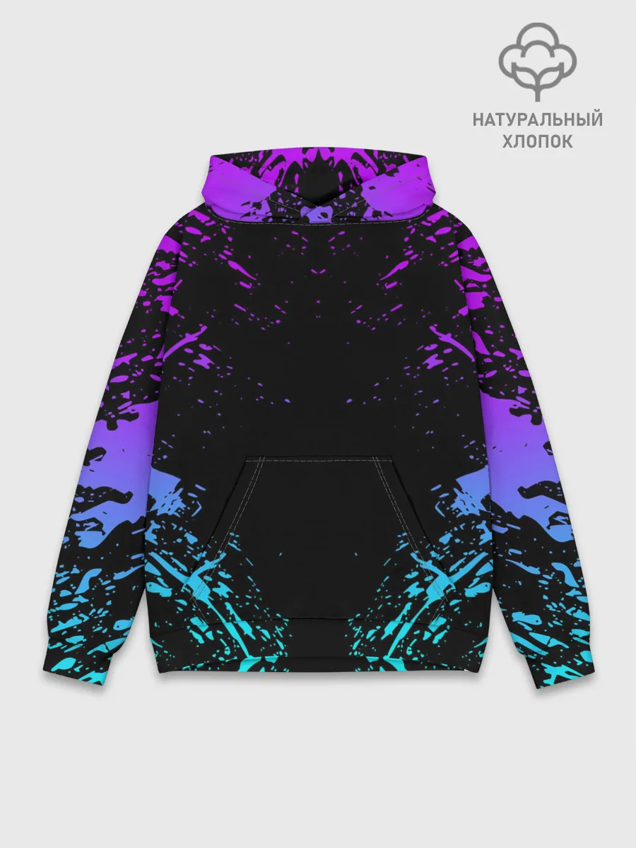 Худи мужской база хлопок / НЕОНОВЫЕ БРЫЗГИ
