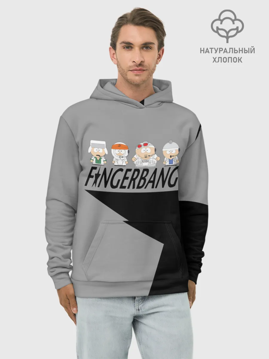 Худи мужской база хлопок / FINGERBANG