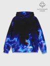 Худи мужской база хлопок / СИНИЙ ОГОНЬ ГЛИТЧ | BLUE FIRE GLITCH