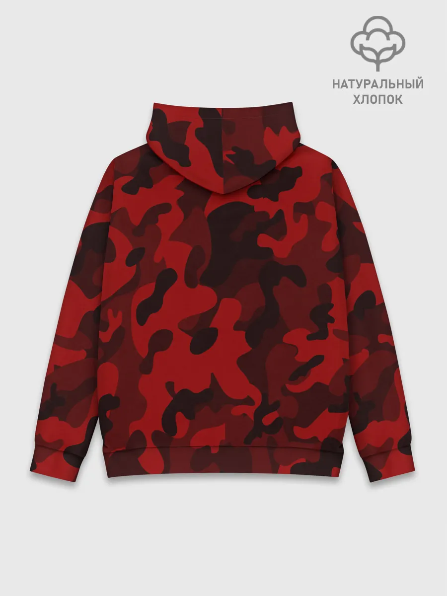 Худи мужской база хлопок / RED MILITARY | КРАСНЫЙ КАМУФЛЯЖ