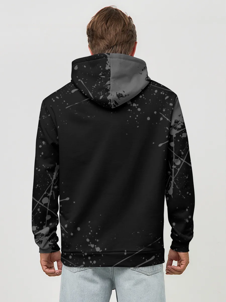 Худи мужской база хлопок / СЕРЫЕ БРЫЗГИ | GREY SPRAY