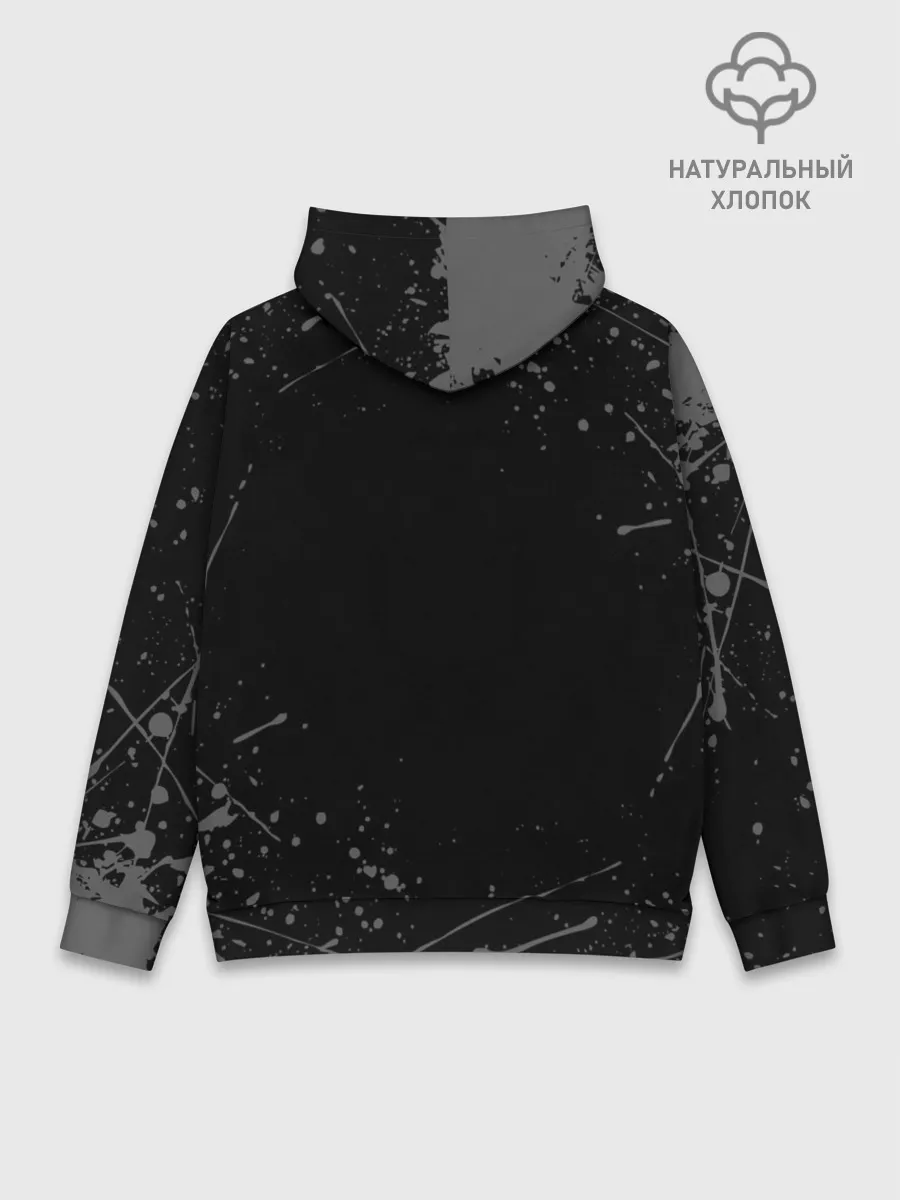 Худи мужской база хлопок / СЕРЫЕ БРЫЗГИ | GREY SPRAY