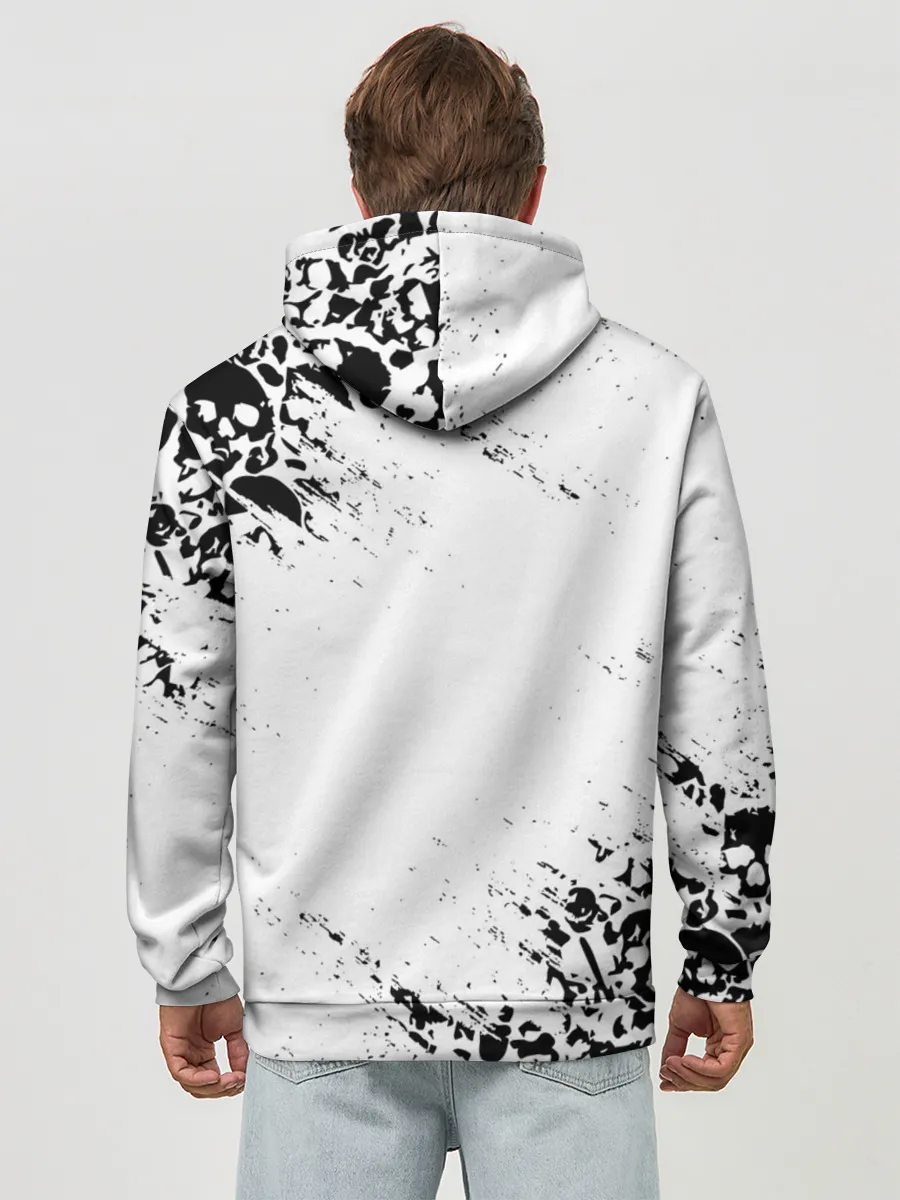 Худи мужской база хлопок / БЕЛЫЕ ЧЕРЕПА | WHITE SKULLS