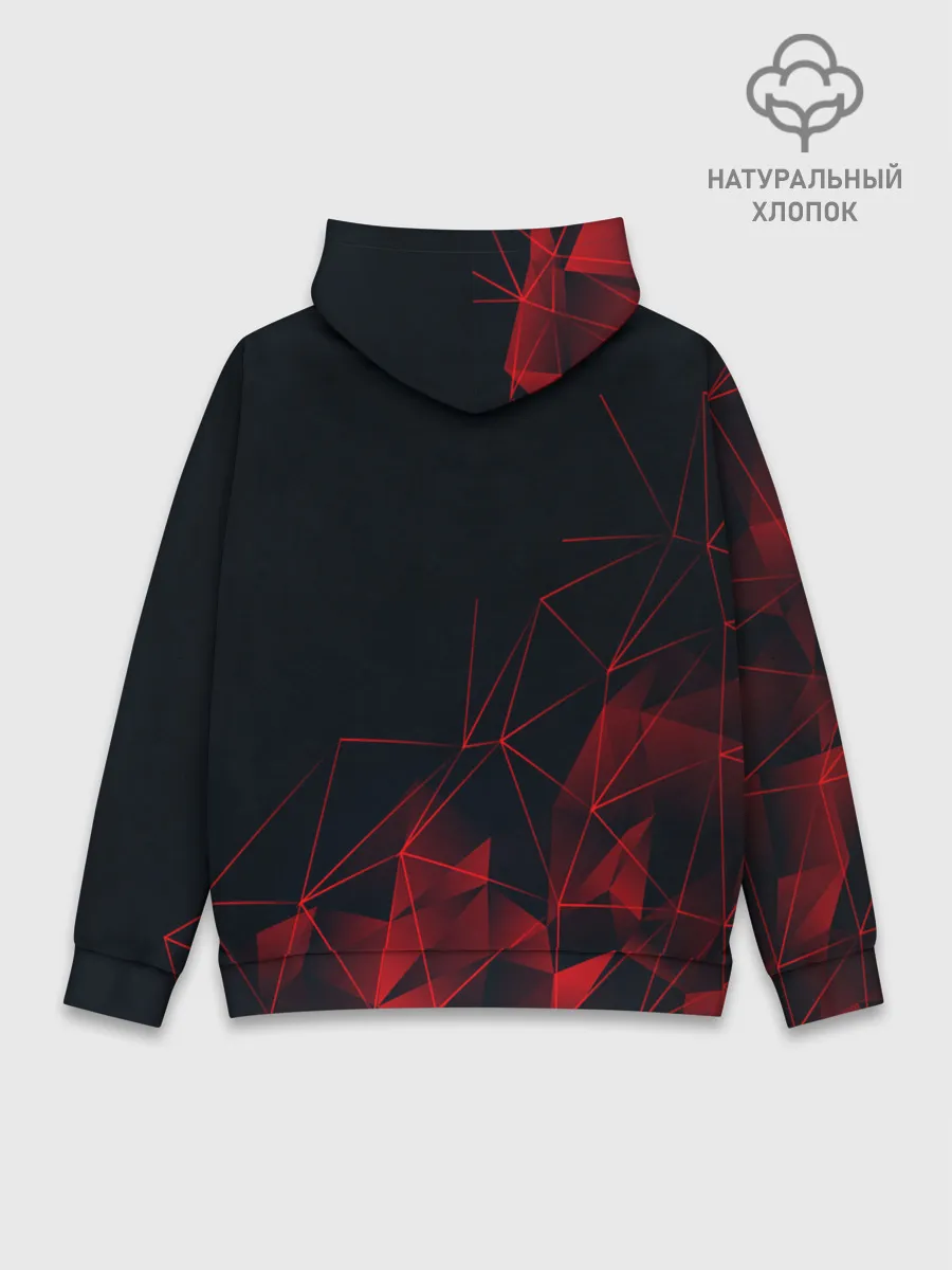 Худи мужской база хлопок / RED STRIPES | КРАСНАЯ ГЕОМЕТРИЯ