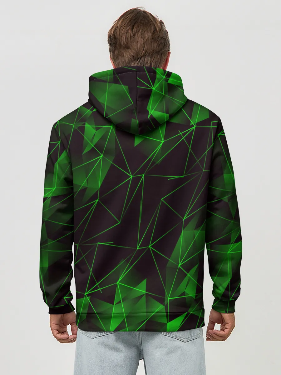 Худи мужской база хлопок / GREEN STRIPES | ЗЕЛЕНАЯ ГЕОМЕТРИЯ