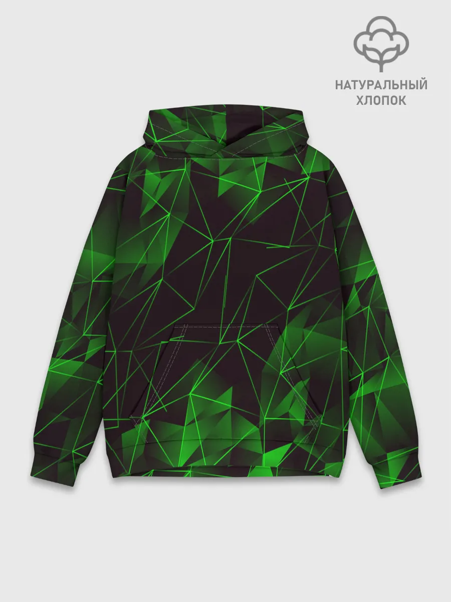 Худи мужской база хлопок / GREEN STRIPES | ЗЕЛЕНАЯ ГЕОМЕТРИЯ