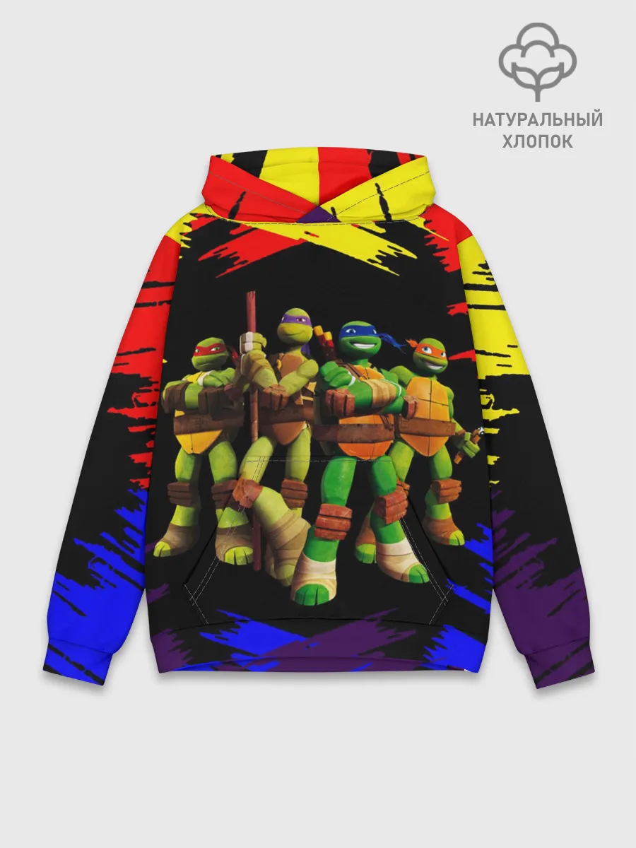 Худи мужской база хлопок / Супер Ниндзя Черепашки