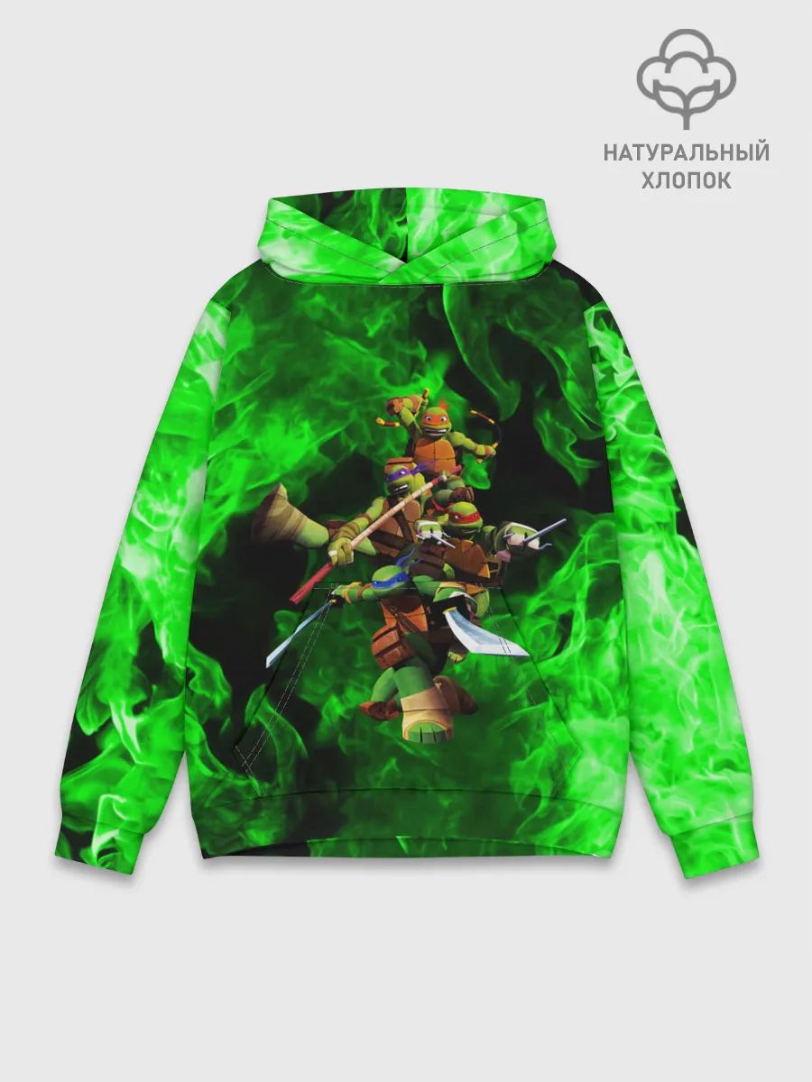 Худи мужской база хлопок / ЧЕРЕПАШКИ - НИНДЗЯ