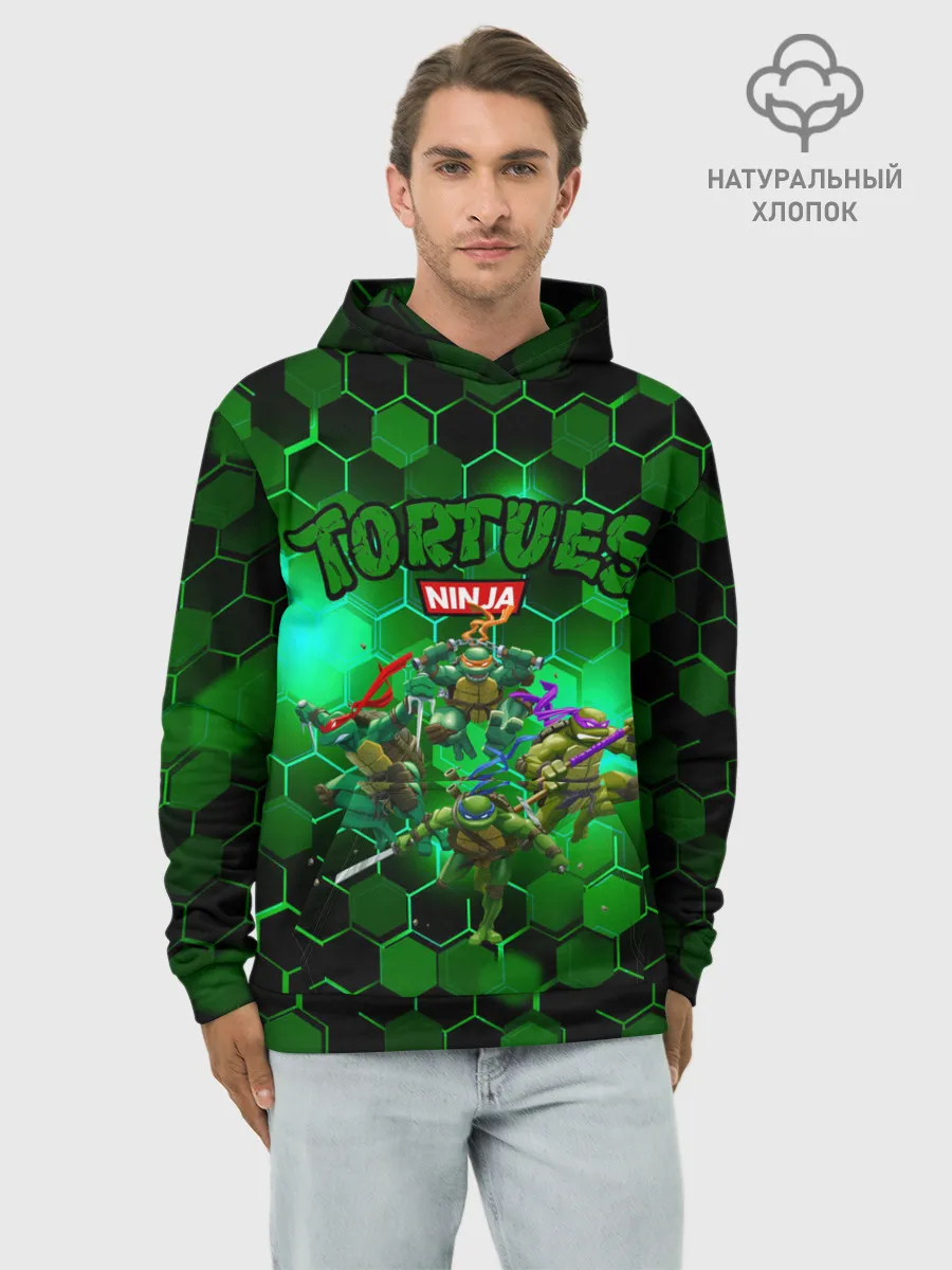 Худи мужской база хлопок / ЧЕРЕПАШКИ - НИНДЗЯ