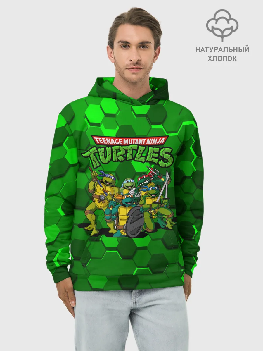 Худи мужской база хлопок / ЧЕРЕПАШКИ - НИНДЗЯ