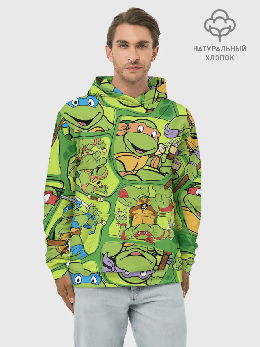 Худи мужской база хлопок / Teenage Mutant Ninja Turtles