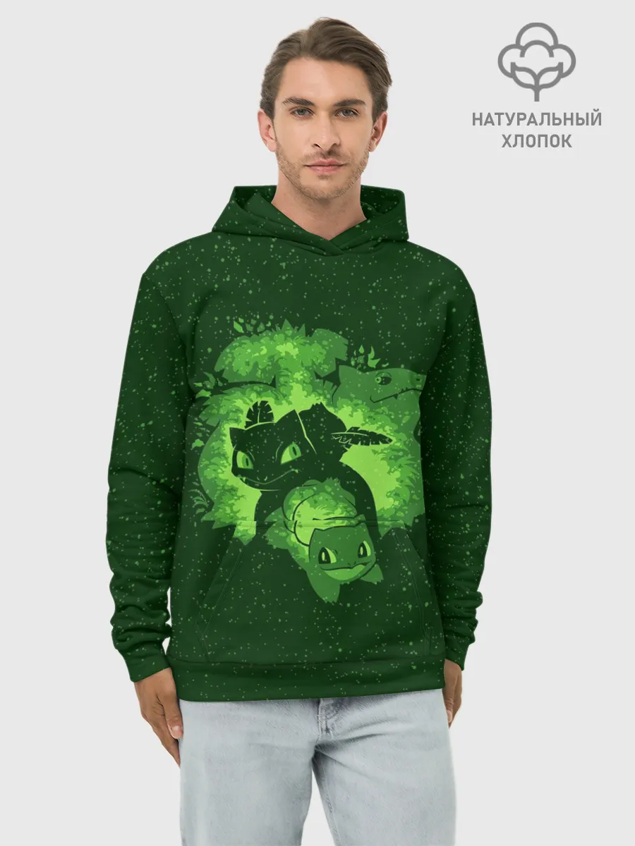 Худи мужской база хлопок / Бульбазавр Эша