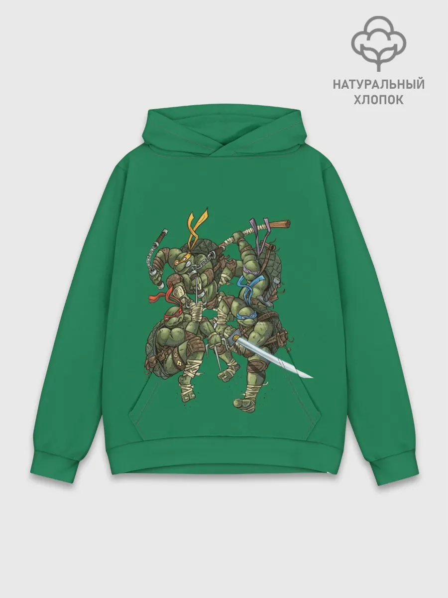 Худи мужской база хлопок / Черепашки Ниндзя