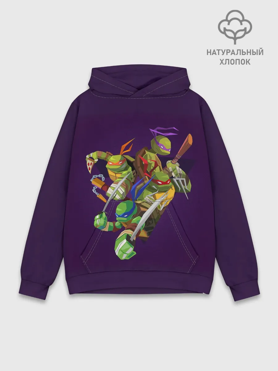 Худи мужской база хлопок / ЧЕРЕПАШКИ НИНДЗЯ