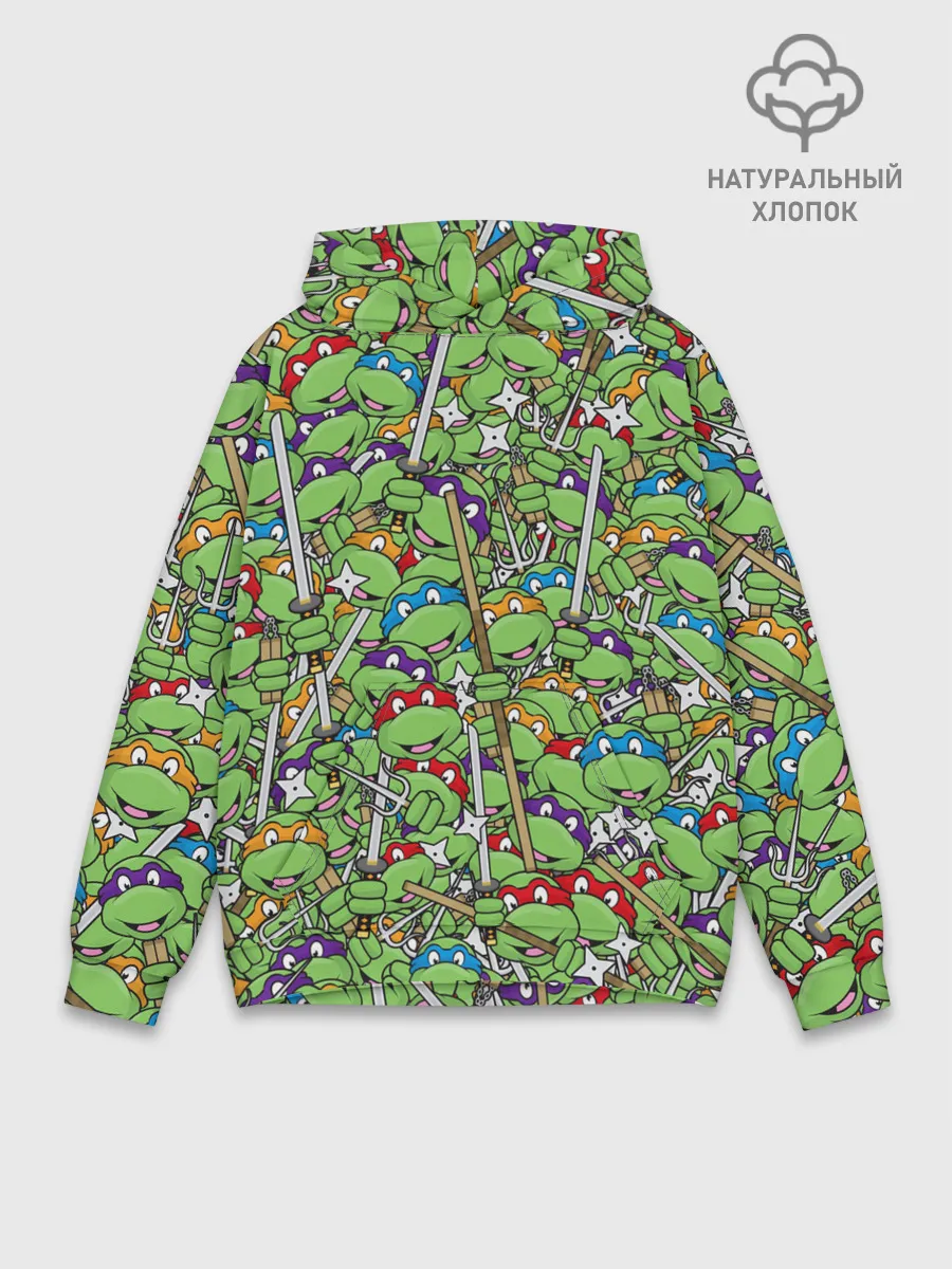 Худи мужской база хлопок / Черепашки ниндзя