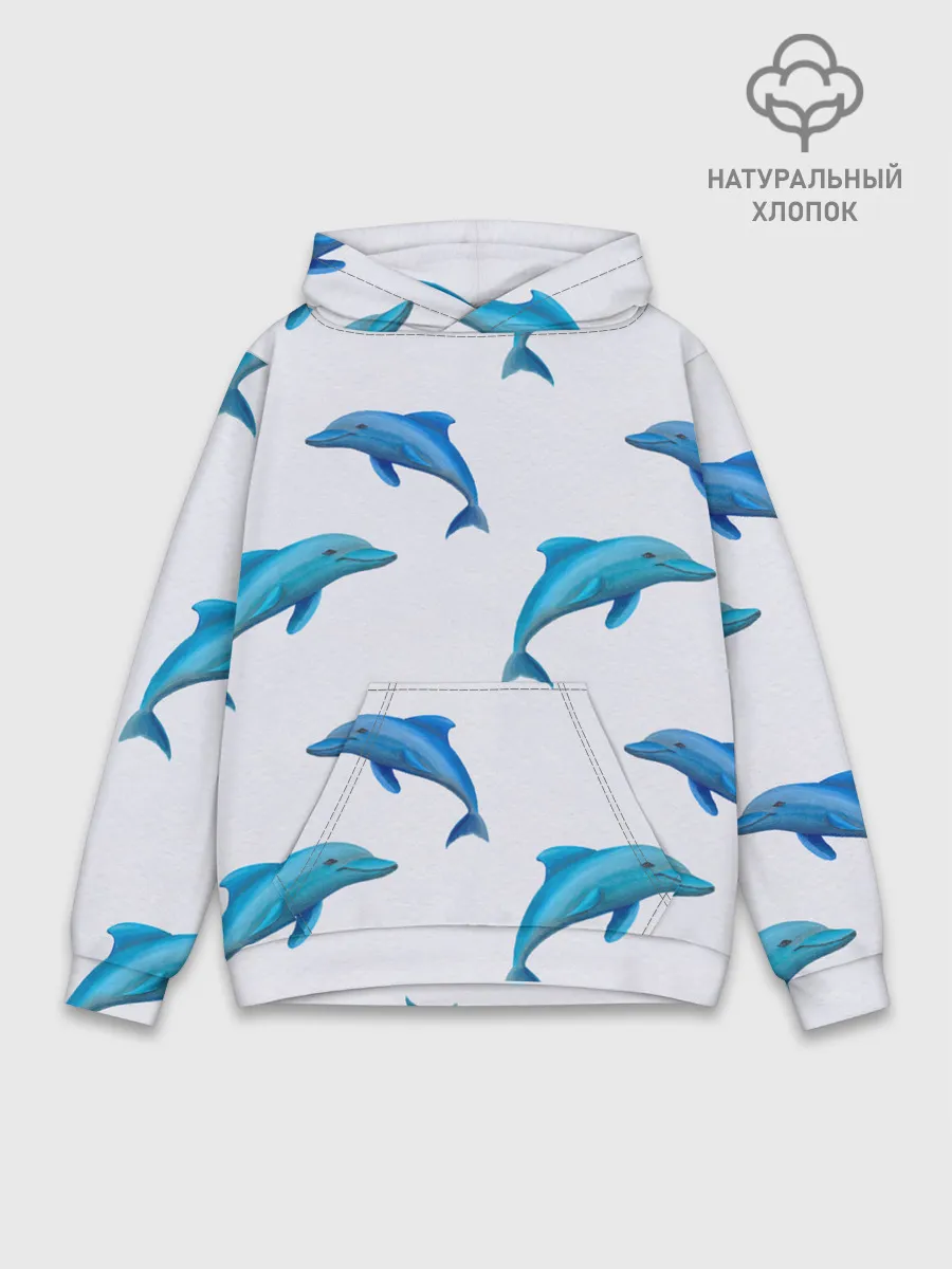 Худи мужской база хлопок / Рай для дельфина