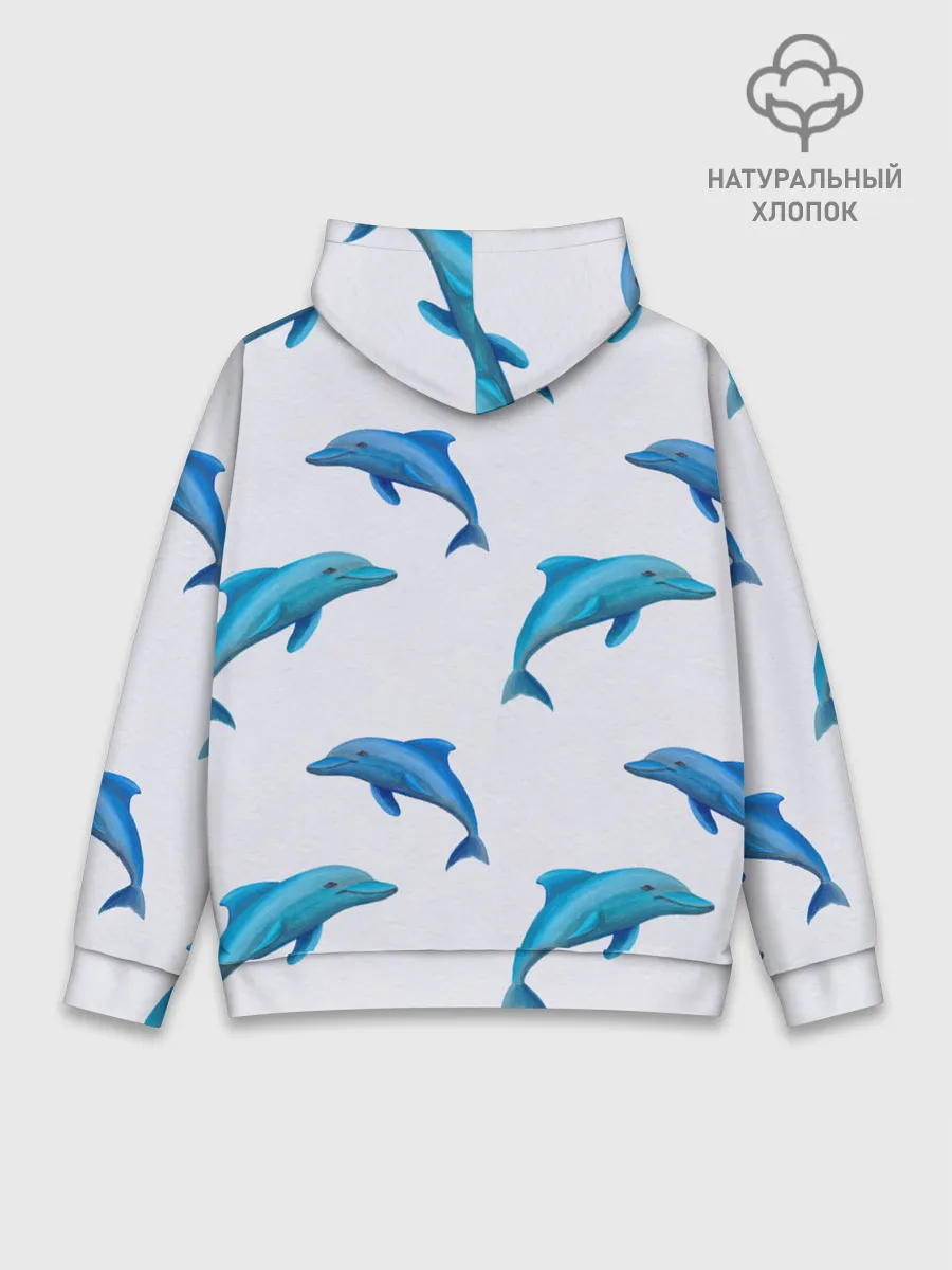 Худи мужской база хлопок / Рай для дельфина