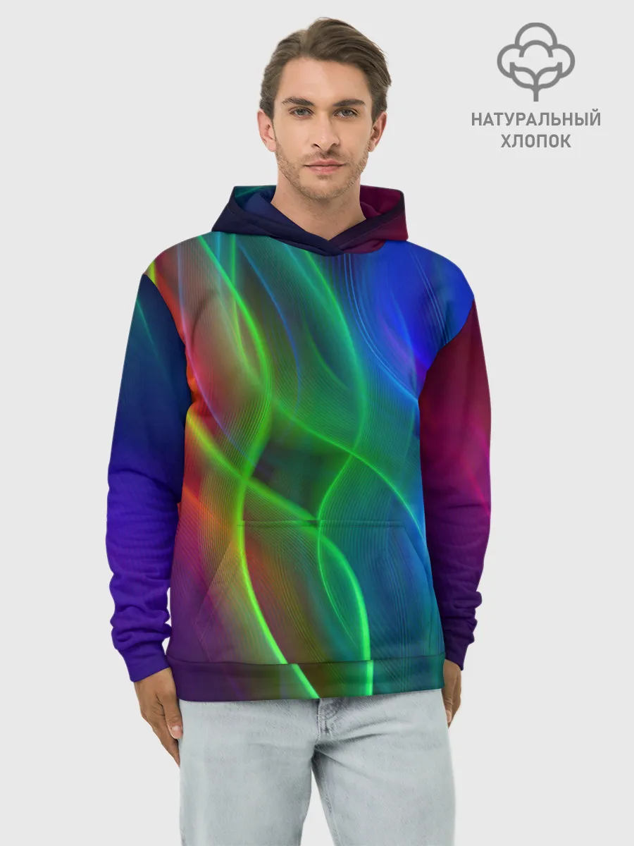 Худи мужской база хлопок / НЕОНОВАЯ АБСТРАКЦИЯ