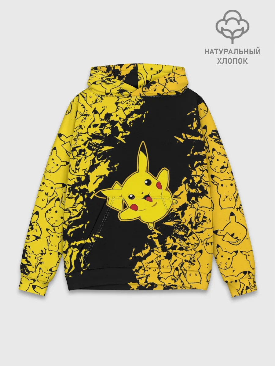 Худи мужской база хлопок / Пикачу