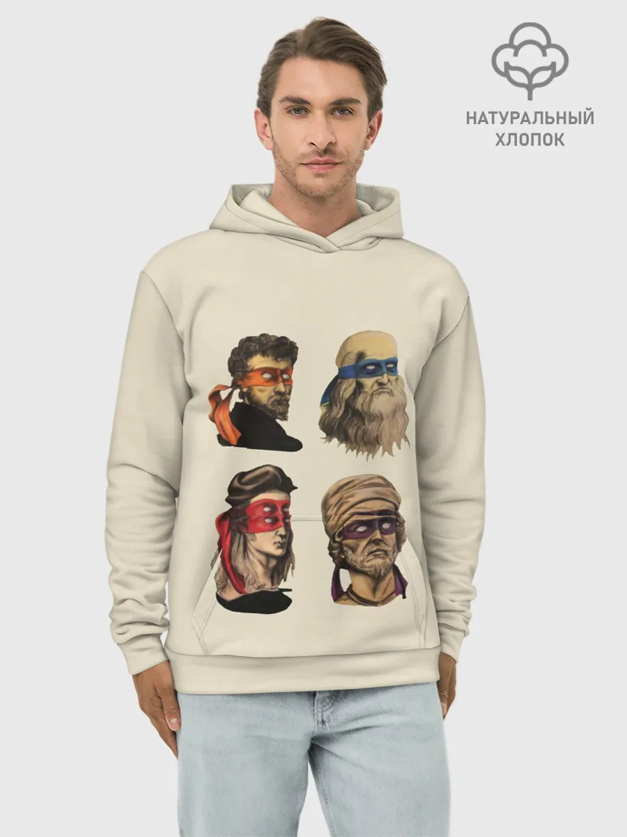 Худи мужской база хлопок / Настоящие Черепашки