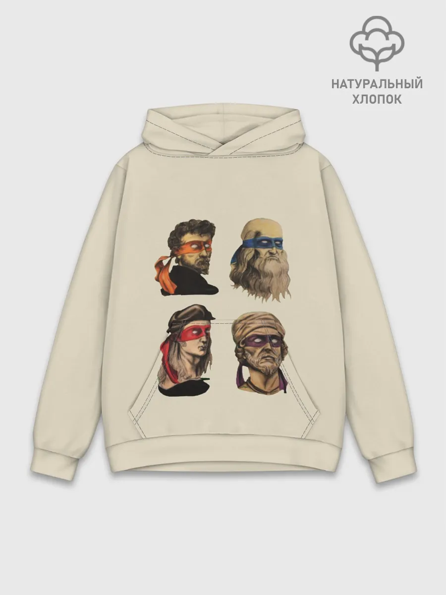 Худи мужской база хлопок / Настоящие Черепашки