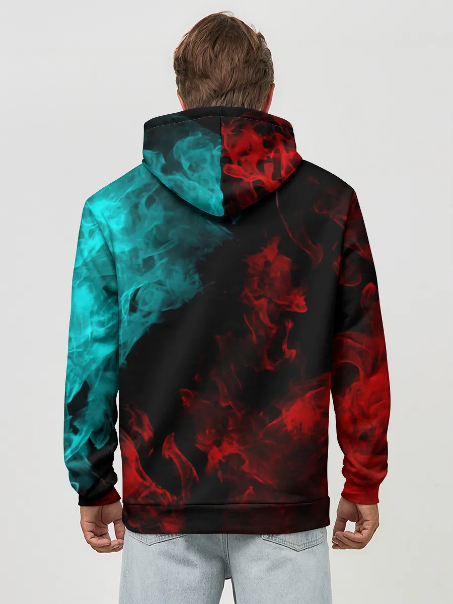 Худи мужской база хлопок / НЕОНОВЫЙ ОГОНЬ