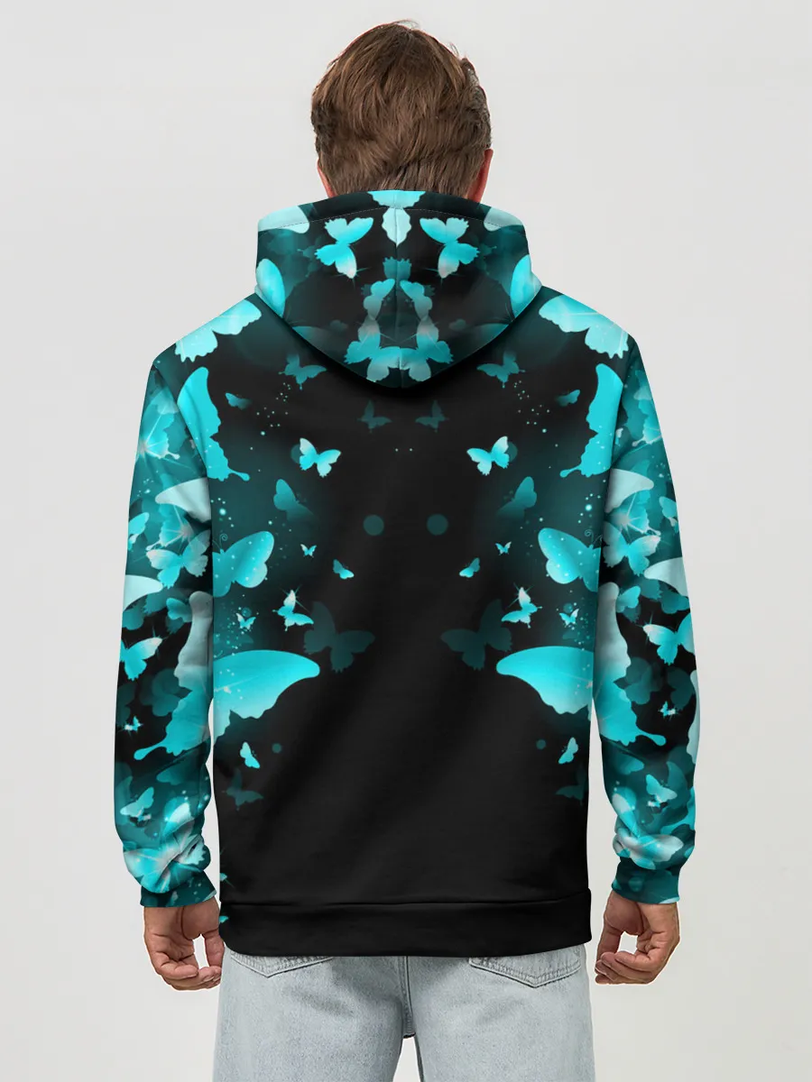 Худи мужской база хлопок / НЕОНОВЫЕ БАБОЧКИ | NEON