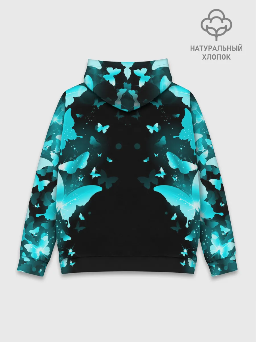 Худи мужской база хлопок / НЕОНОВЫЕ БАБОЧКИ | NEON