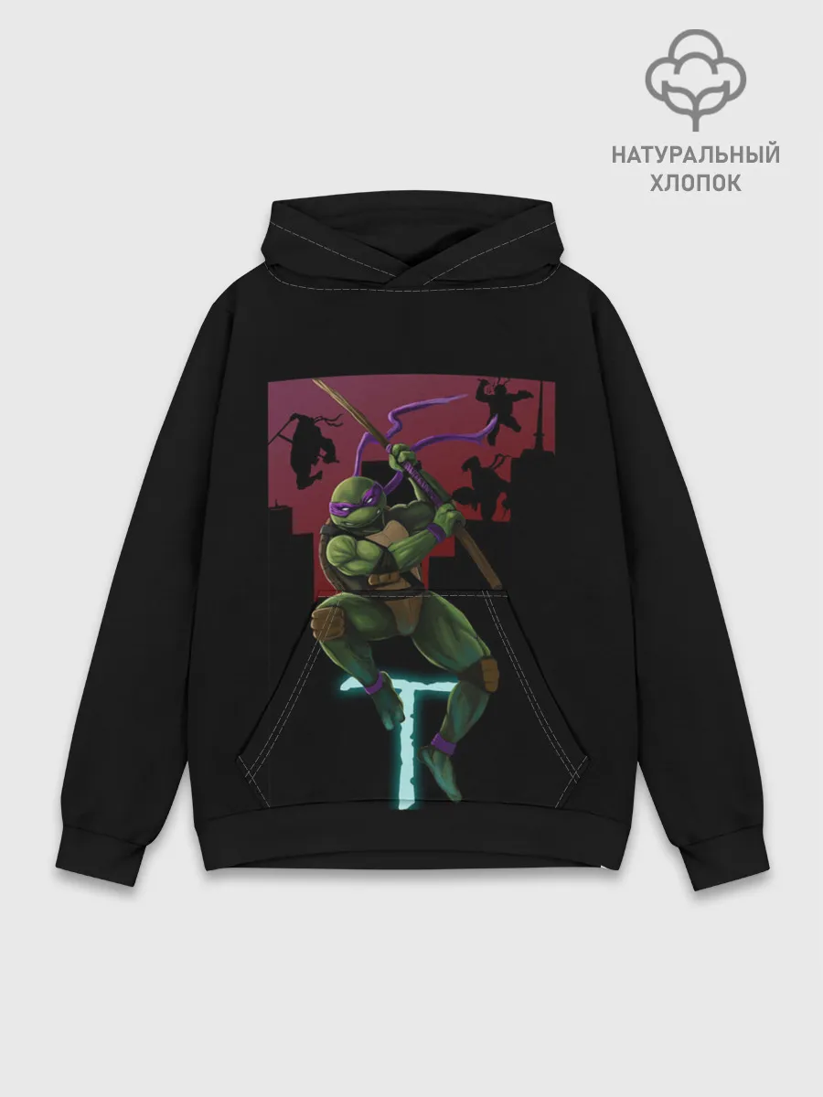 Худи мужской база хлопок / Черепашки-ниндзя