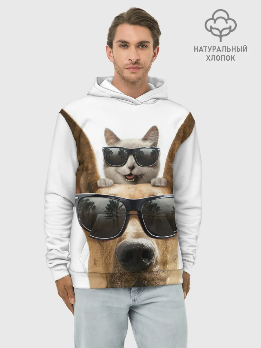 Худи мужской база хлопок / Блатные животные.