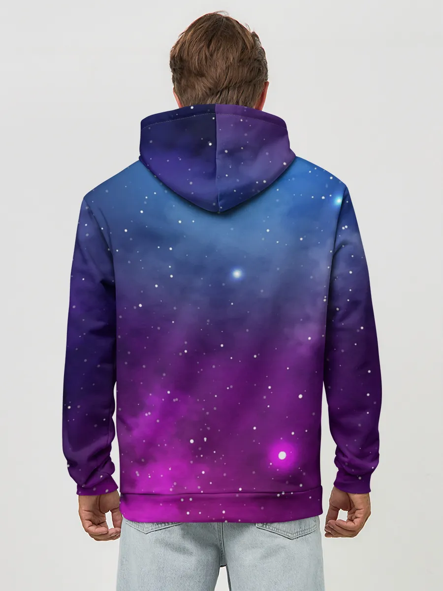 Худи мужской база хлопок / НЕОНОВЫЙ КОСМОС